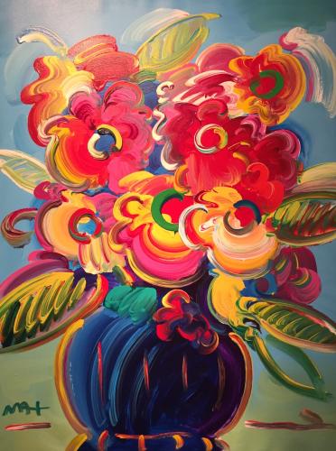 Vase Of Flowers Series By Peter Max Paintings Mixed Media Old