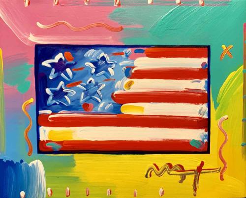 Flag With Heart by Peter Max