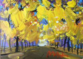 FOUR SEASONS II: AUTUMN (CENTRAL PARK) by Peter Max