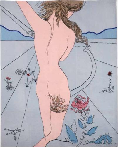 Nude with Garter Tapestry by Salvador Dali