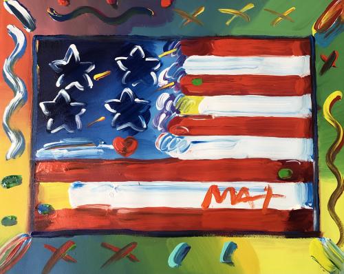 Flag with Heart #414151 by Peter Max