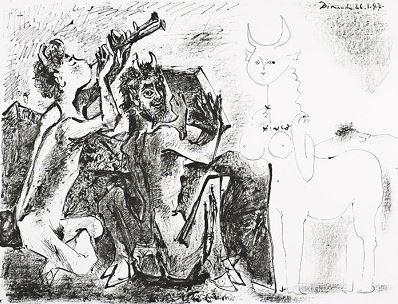 Les Faunes Et La Centauresse by Pablo Picasso
