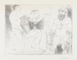 Peintre Au Travail (Peintre avec un modele barbu et une spectatrice) by Pablo Picasso