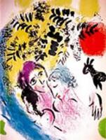Lovers with Red Sun by Marc Chagall
