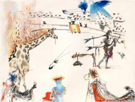 Surrealist Bullfight "Burning Giraffe" by Salvador Dali