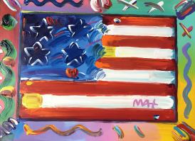 FLAG WITH HEART by Peter Max