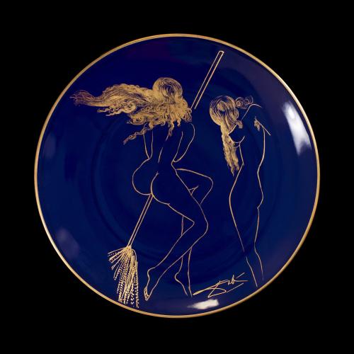 Ceramic Plate "Witches with Broom" by Salvador Dali